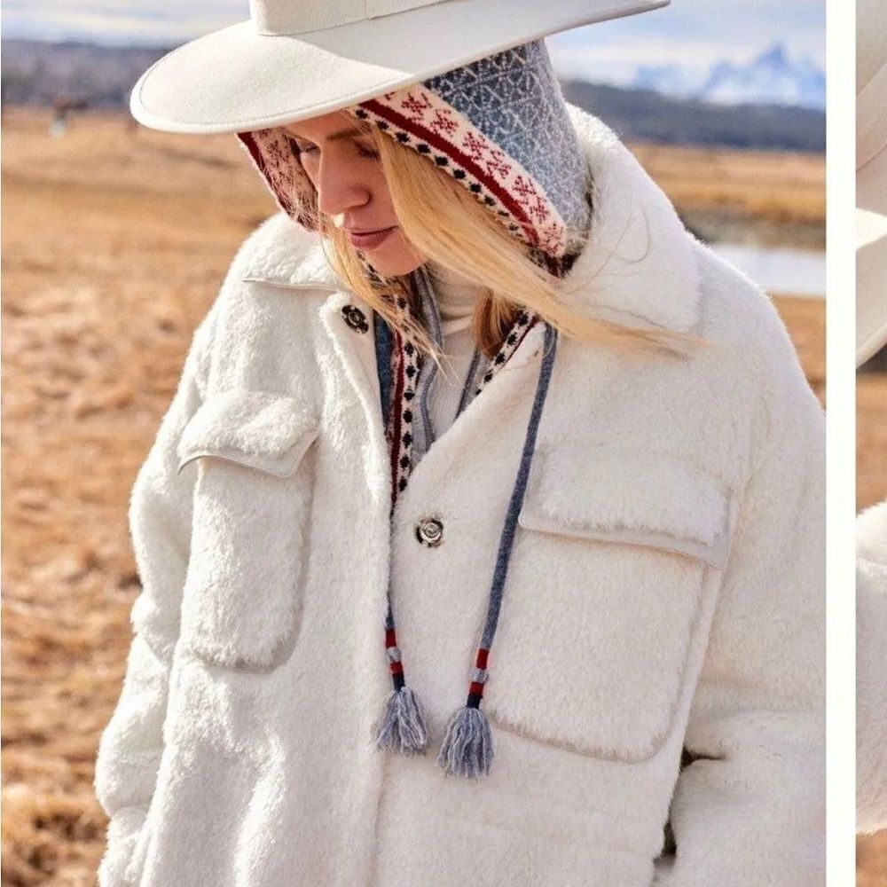 Anthropologie Maeve Cinched Waist Faux Fur Jacket - Picture 7 of 13